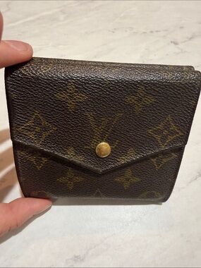Vintage Louis Vuitton Monogram Snap Wallet in Brown and Gold